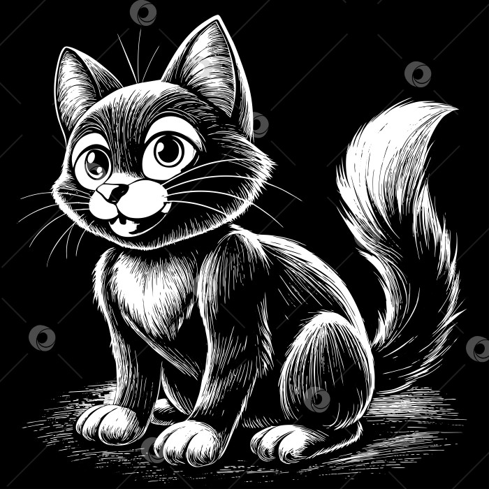 Скачать Черно - белый кот фотосток Ozero