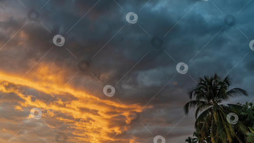 Скачать Прекрасное пылающее закатное небо. фотосток Ozero