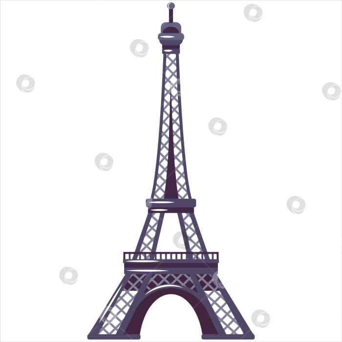 Скачать Подробная иллюстрация Эйфелевой башни в Париже фотосток Ozero