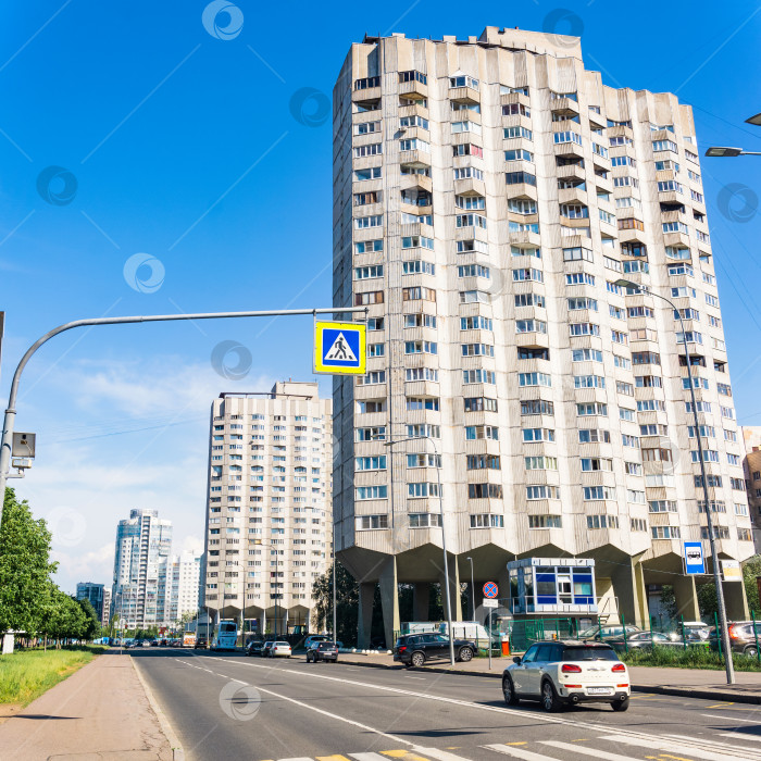 Скачать городской пейзаж Санкт-Петербурга в районе набережной реки Смоленки фотосток Ozero