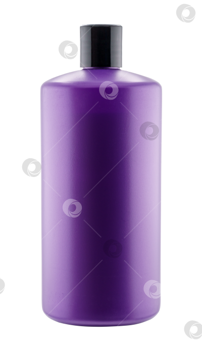 Скачать Фиолетовая большая пластиковая бутылка шампуня изолирована фотосток Ozero