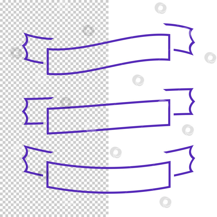 Скачать Набор изолированных баннерных лент на прозрачном фоне. Простая плоская векторная иллюстрация. С пространством для текста. Подходит для инфографики, дизайна, рекламы, праздников, наклеек. фотосток Ozero