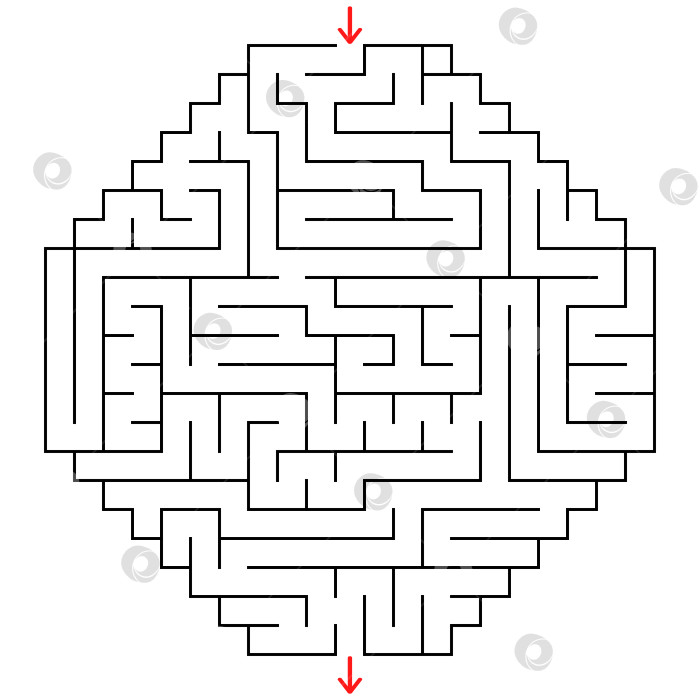 Скачать Абстрактный лабиринт. Интересная игра для детей и подростков. Простая плоская векторная иллюстрация, выделенная на белом фоне. фотосток Ozero