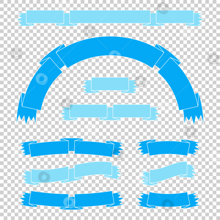 Скачать Набор цветных ленточных баннеров. С пространством для текста. Простая плоская векторная иллюстрация, выделенная на прозрачном фоне. Подходит для инфографики, дизайна, рекламы, праздников, наклеек. фотосток Ozero