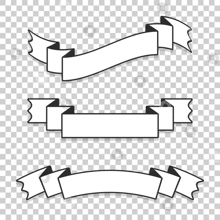 Скачать Набор лент для баннеров. С пространством для текста. Простая плоская векторная иллюстрация, выделенная на прозрачном фоне. фотосток Ozero