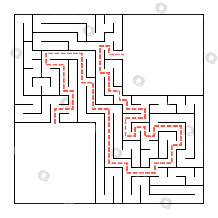Скачать Квадратный лабиринт. Простая плоская векторная иллюстрация, выделенная на белом фоне. С местом для вашего изображения фотосток Ozero