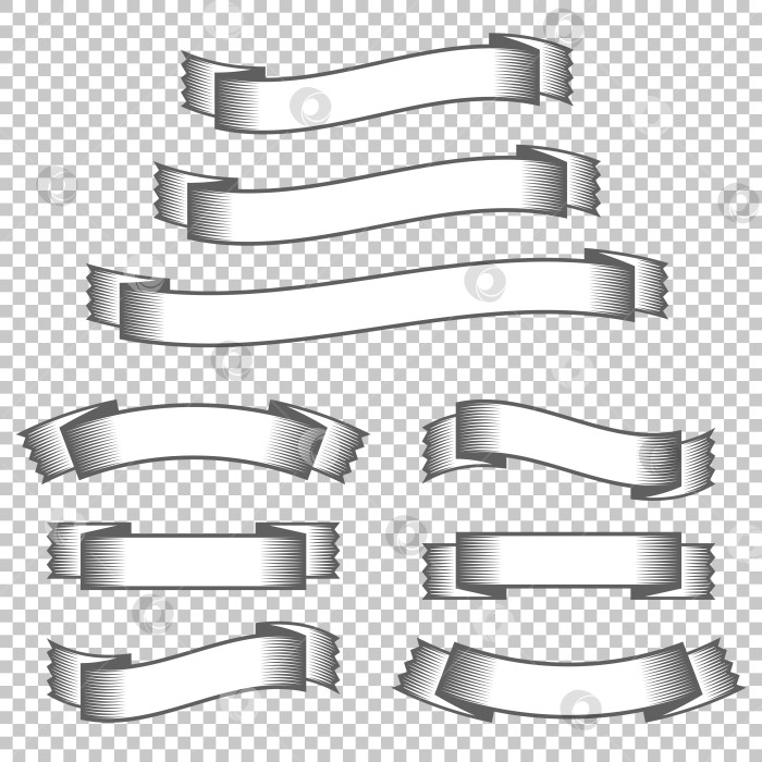 Скачать Набор лент для баннеров. С пространством для текста. Простая плоская векторная иллюстрация, выделенная на прозрачном фоне. фотосток Ozero
