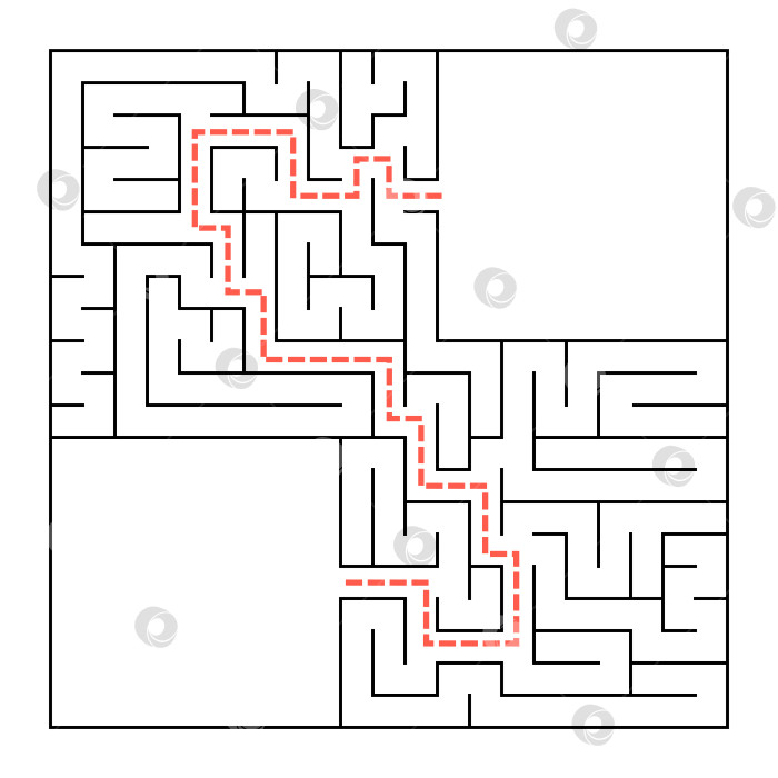 Скачать Квадратный лабиринт. Простая плоская векторная иллюстрация, выделенная на белом фоне. С местом для вашего изображения фотосток Ozero