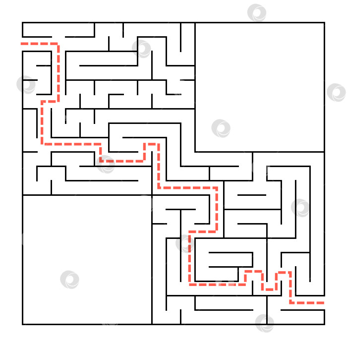 Скачать Квадратный лабиринт. Простая плоская векторная иллюстрация, выделенная на белом фоне. С местом для вашего изображения фотосток Ozero