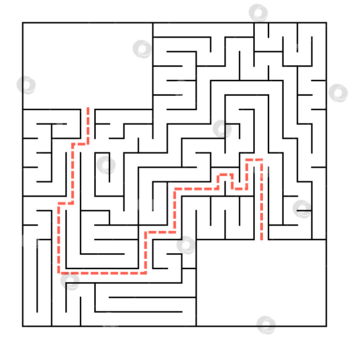 Скачать Квадратный лабиринт. Простая плоская векторная иллюстрация, выделенная на белом фоне. С местом для вашего изображения фотосток Ozero
