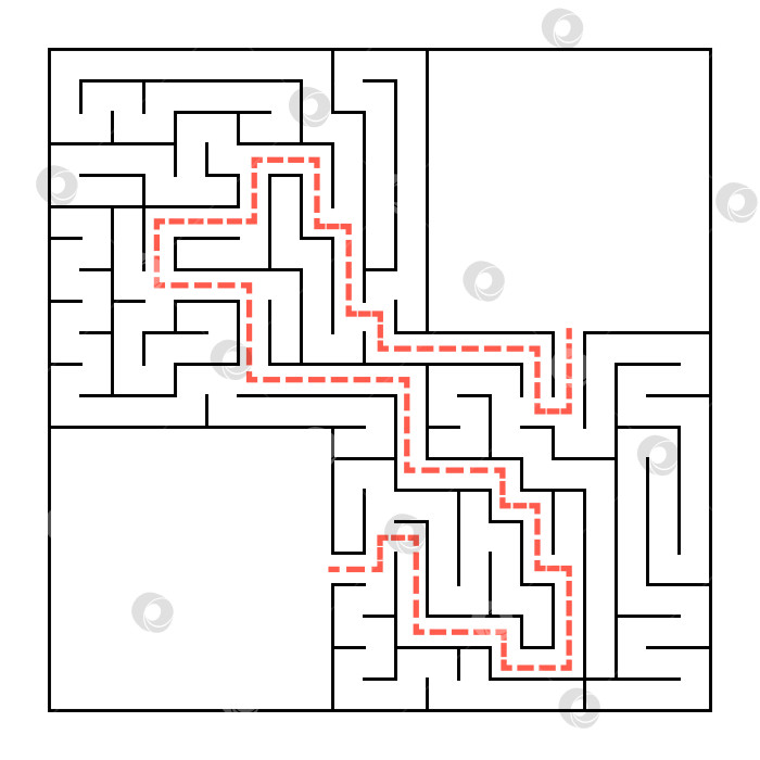 Скачать Квадратный лабиринт. Простая плоская векторная иллюстрация, выделенная на белом фоне. С местом для вашего изображения фотосток Ozero