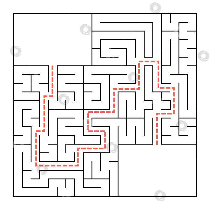 Скачать Квадратный лабиринт. Простая плоская векторная иллюстрация, выделенная на белом фоне. С местом для вашего изображения фотосток Ozero