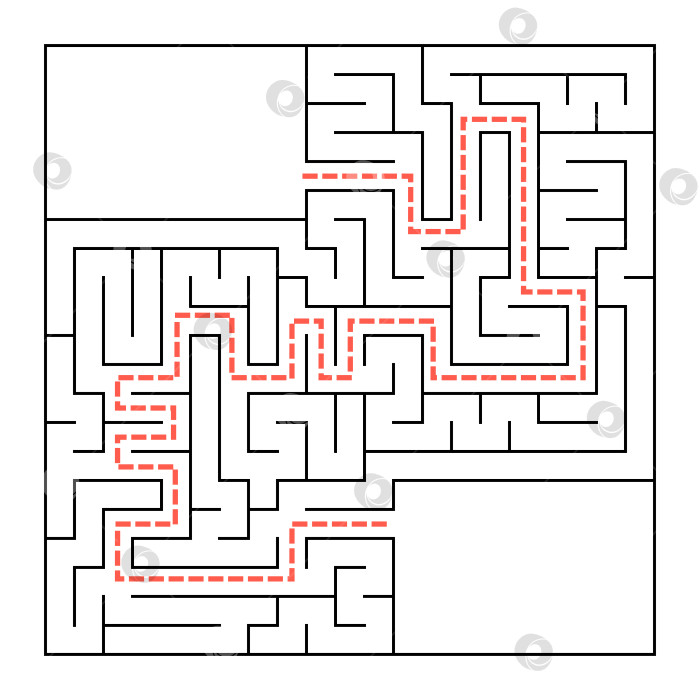Скачать Квадратный лабиринт. Простая плоская векторная иллюстрация, выделенная на белом фоне. С местом для вашего изображения фотосток Ozero