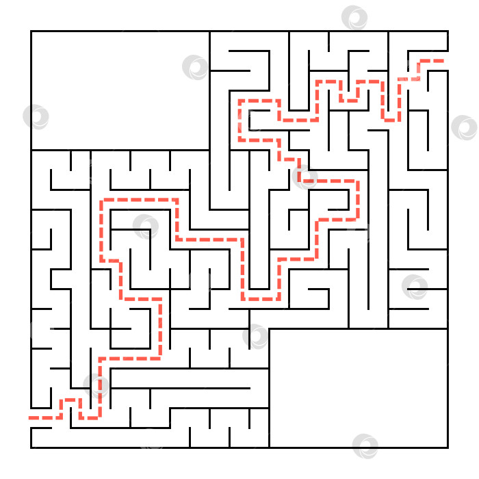Скачать Квадратный лабиринт. Простая плоская векторная иллюстрация, выделенная на белом фоне. С местом для вашего изображения фотосток Ozero