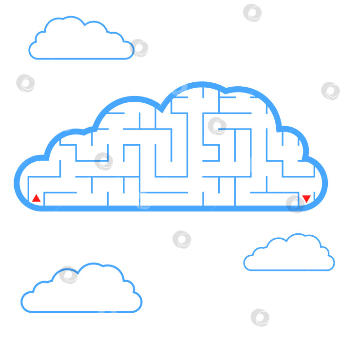 Скачать Лабиринт. голубое облако. Простая плоская векторная иллюстрация, выделенная на белом фоне. фотосток Ozero