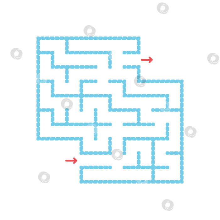 Скачать Цветной квадратный лабиринт с входом и выходом. Простая плоская векторная иллюстрация, выделенная на белом фоне. С местом для ваших рисунков фотосток Ozero