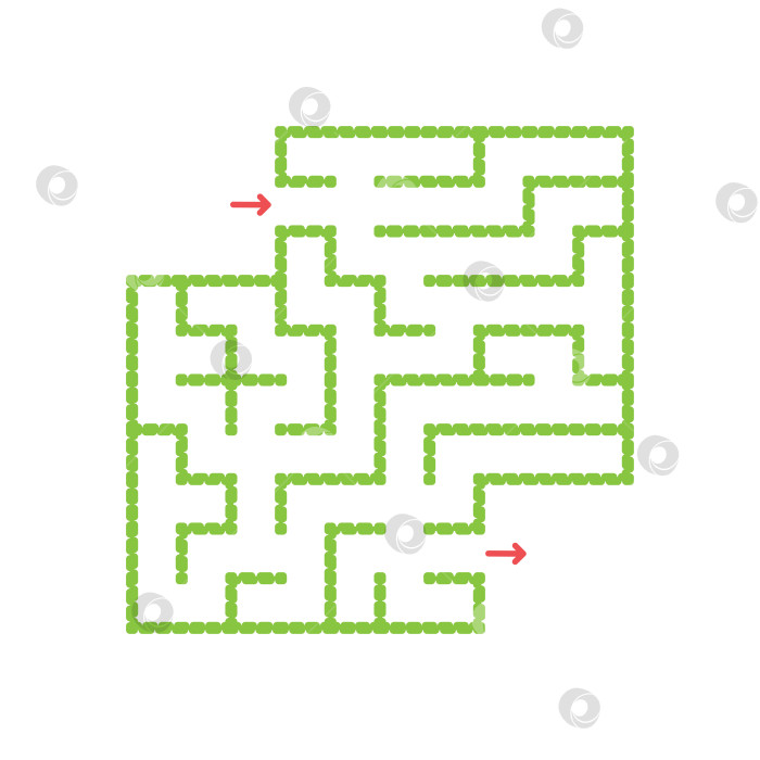 Скачать Цветной квадратный лабиринт с входом и выходом. Простая плоская векторная иллюстрация, выделенная на белом фоне. С местом для ваших рисунков фотосток Ozero