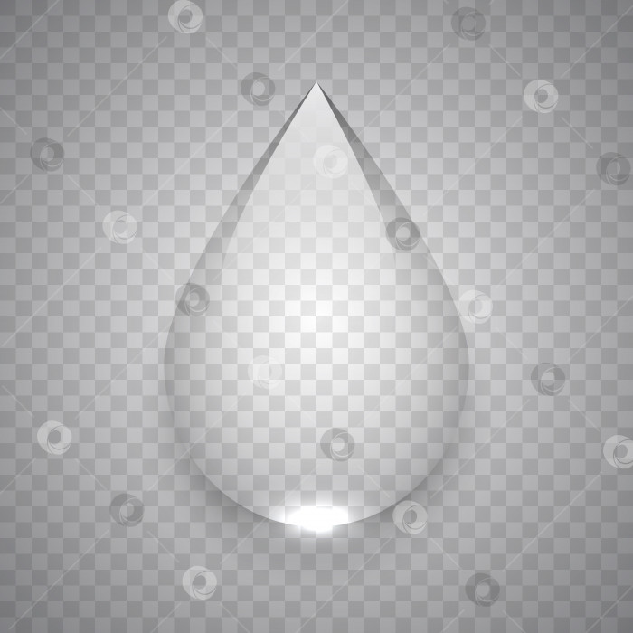 Скачать Капля воды на прозрачном фоне. Прозрачная жидкость. фотосток Ozero