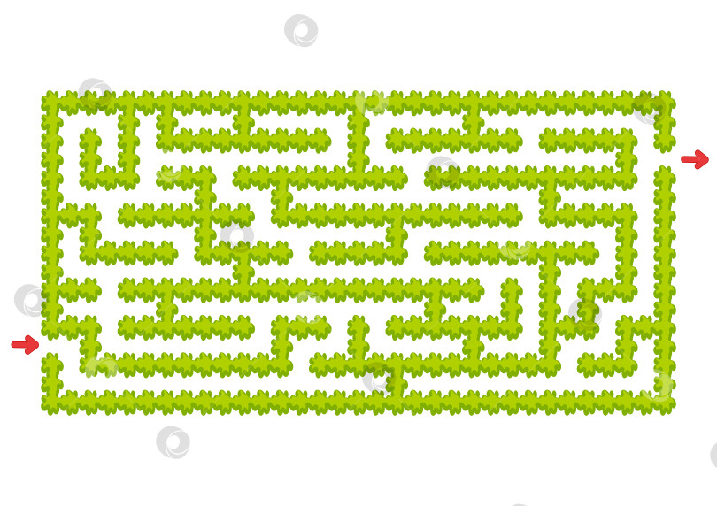 Скачать Цветной прямоугольный лабиринт. Зеленый сад в мультяшном стиле. Игра для детей. Головоломка для детей. Головоломка-лабиринт. Плоская векторная иллюстрация, изолированная на белом фоне. фотосток Ozero