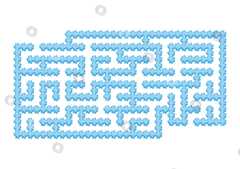 Скачать Цветной прямоугольный лабиринт. Голубой зимний лед в мультяшном стиле. Игра для детей. Головоломка для детей. Лабиринт-головоломка. Плоская векторная иллюстрация, изолированная на белом фоне. С пространством для ваших рисунков. фотосток Ozero