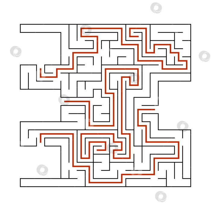Скачать Абстрактный лабиринт. Игра для детей. Головоломка для детей. Головоломка-лабиринт. Векторная иллюстрация. фотосток Ozero