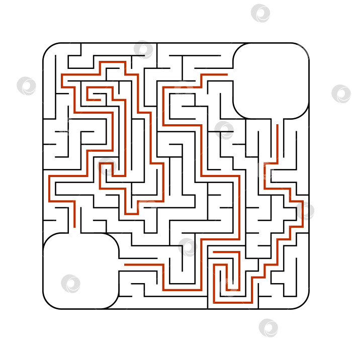 Скачать Абстрактный лабиринт. Игра для детей. Головоломка для детей. Головоломка-лабиринт. Векторная иллюстрация фотосток Ozero