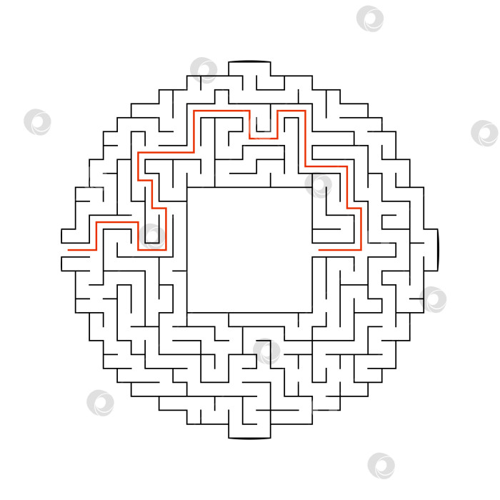 Скачать Абстрактный лабиринт. Игра для детей. Головоломка для детей. Головоломка-лабиринт. Векторная иллюстрация фотосток Ozero