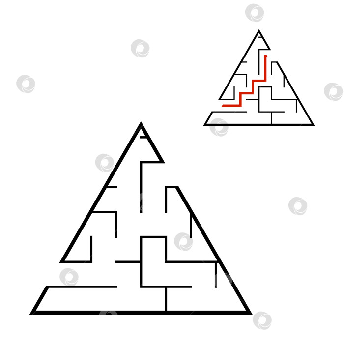 Скачать Абстрактный лабиринт. Игра для детей. Головоломка для детей. Головоломка в лабиринте. Векторная иллюстрация. фотосток Ozero