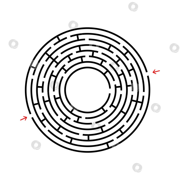 Скачать Абстрактный лабиринт. Игра для детей. Головоломка для детей. Головоломка в лабиринте. Векторная иллюстрация. фотосток Ozero