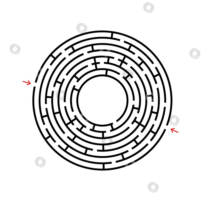 Скачать Абстрактный лабиринт. Игра для детей. Головоломка для детей. Головоломка в лабиринте. Векторная иллюстрация. фотосток Ozero