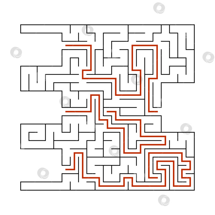 Скачать Абстрактный лабиринт. Игра для детей. Головоломка для детей. Головоломка-лабиринт. Векторная иллюстрация. фотосток Ozero