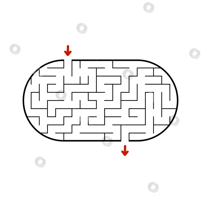 Скачать Абстрактный лабиринт. Игра для детей. Головоломка для детей. Головоломка в лабиринте. Векторная иллюстрация. фотосток Ozero