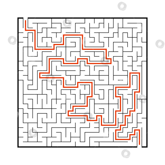 Скачать Сложный большой лабиринт. Игра для детей и взрослых. Головоломка для детей. Головоломка-лабиринт. Найдите правильный путь. Плоская векторная иллюстрация. фотосток Ozero
