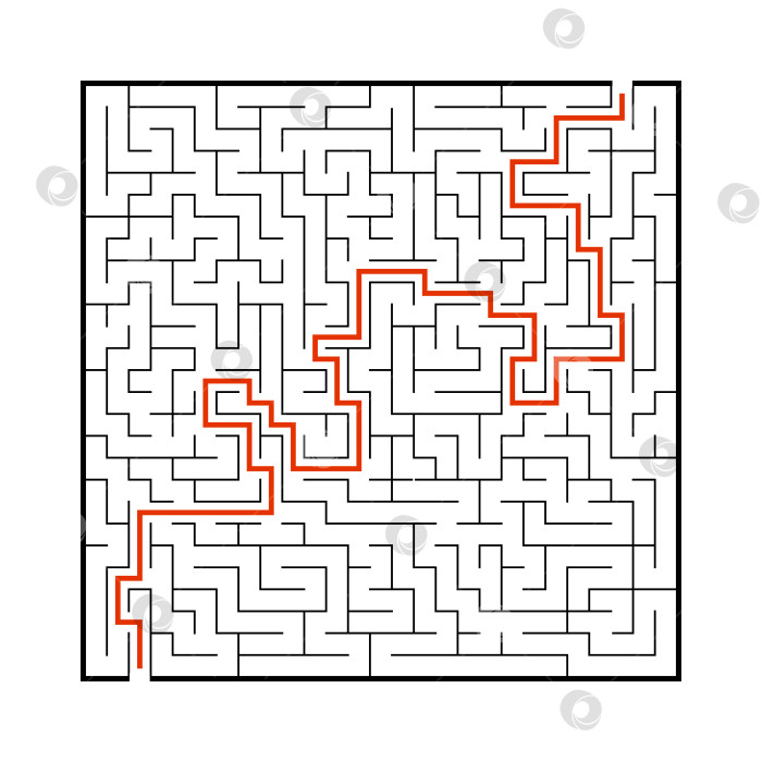 Скачать Сложный большой лабиринт. Игра для детей и взрослых. Головоломка для детей. Головоломка-лабиринт. Найдите правильный путь. Плоская векторная иллюстрация. фотосток Ozero