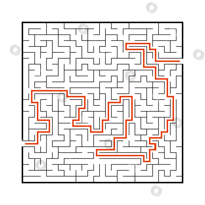 Скачать Сложный большой лабиринт. Игра для детей и взрослых. Головоломка для детей. Головоломка-лабиринт. Найдите правильный путь. Плоская векторная иллюстрация. фотосток Ozero