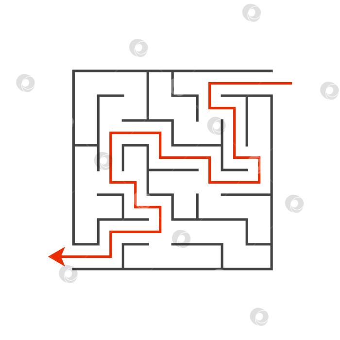 Скачать Абстрактный лабиринт. Развивающая игра для детей. Головоломка для детей. Головоломка в лабиринте. Найди правильный путь. Векторная иллюстрация. фотосток Ozero
