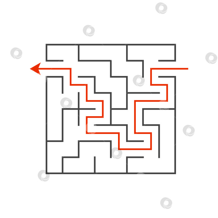 Скачать Абстрактный лабиринт. Развивающая игра для детей. Головоломка для детей. Головоломка в лабиринте. Найди правильный путь. Векторная иллюстрация. фотосток Ozero