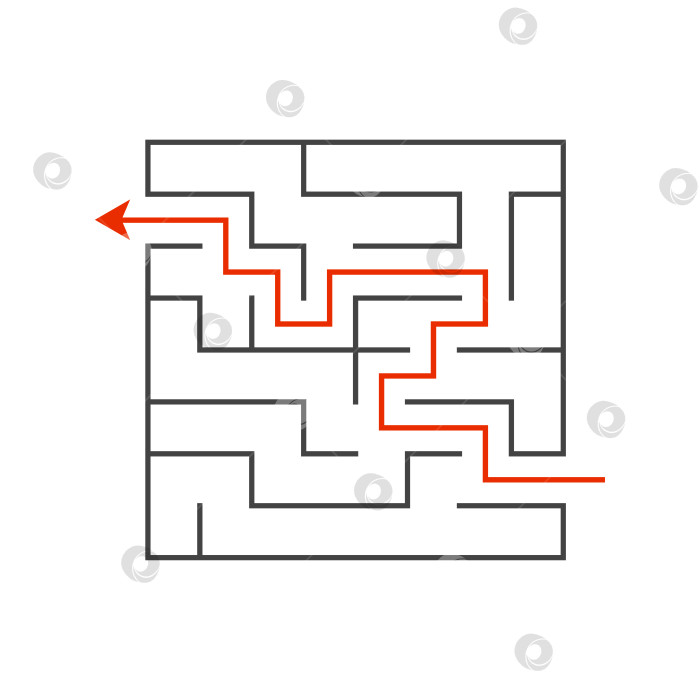 Скачать Абстрактный лабиринт. Развивающая игра для детей. Головоломка для детей. Головоломка в лабиринте. Найди правильный путь. Векторная иллюстрация. фотосток Ozero