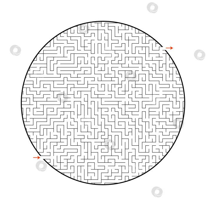 Скачать Сложный большой лабиринт. Игра для детей и взрослых. Головоломка для детей. Головоломка-лабиринт. Найдите правильный путь. Плоская векторная иллюстрация. фотосток Ozero