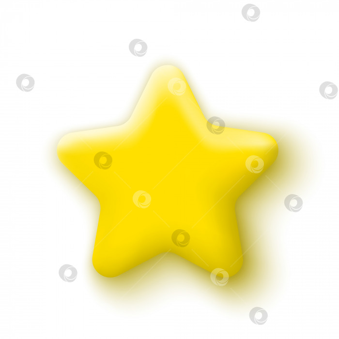Скачать Желтая звезда в минималистичном стиле 3d-мультфильма. фотосток Ozero