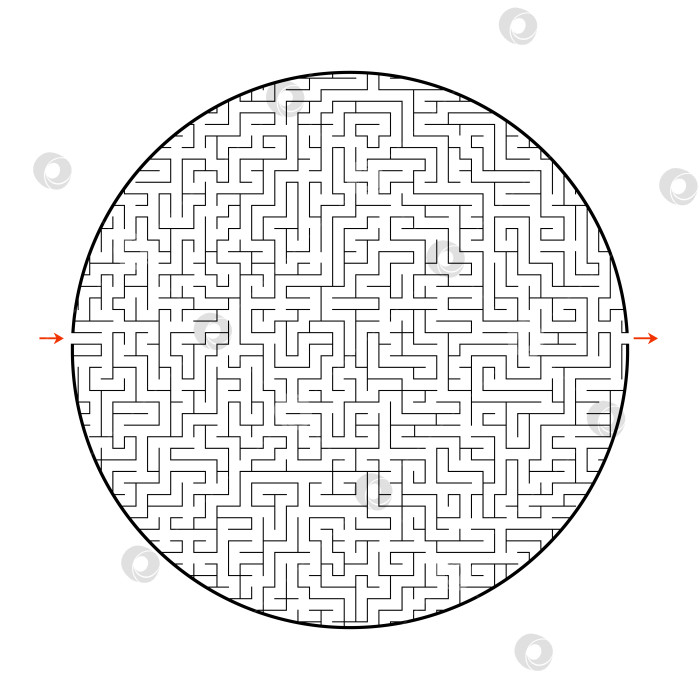 Скачать Сложный большой лабиринт. Игра для детей и взрослых. Головоломка для детей. Головоломка-лабиринт. Найдите правильный путь. Плоская векторная иллюстрация. фотосток Ozero