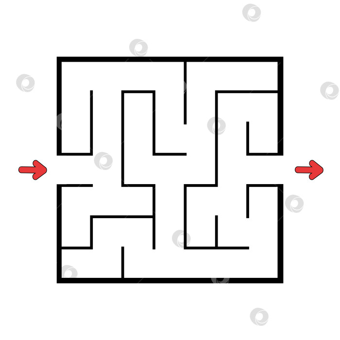 Скачать Абстрактный лабиринт. Развивающая игра для детей. Головоломка для детей. Головоломка в лабиринте. Найди правильный путь. Векторная иллюстрация. фотосток Ozero