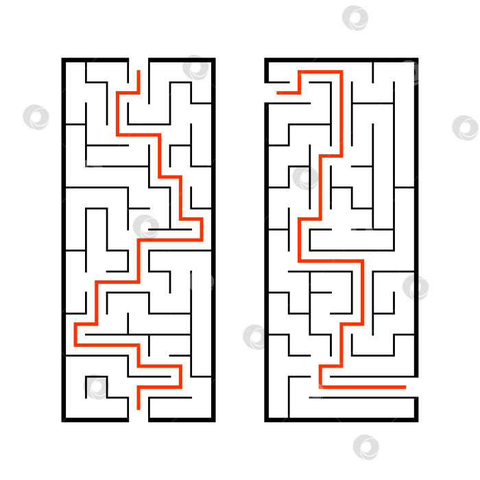 Скачать Набор лабиринтов. Игра для детей. Головоломка для детей. Головоломка-лабиринт. Найди правильный путь. Векторная иллюстрация. фотосток Ozero