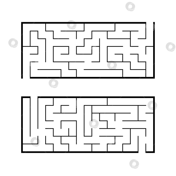 Скачать Набор лабиринтов. Игра для детей. Головоломка для детей. Головоломка-лабиринт. Найди правильный путь. Векторная иллюстрация. фотосток Ozero