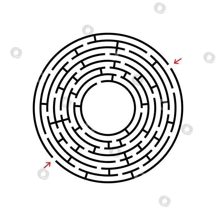 Скачать Абстрактный лабиринт. Игра для детей. Головоломка для детей. Головоломка в лабиринте. Векторная иллюстрация. фотосток Ozero