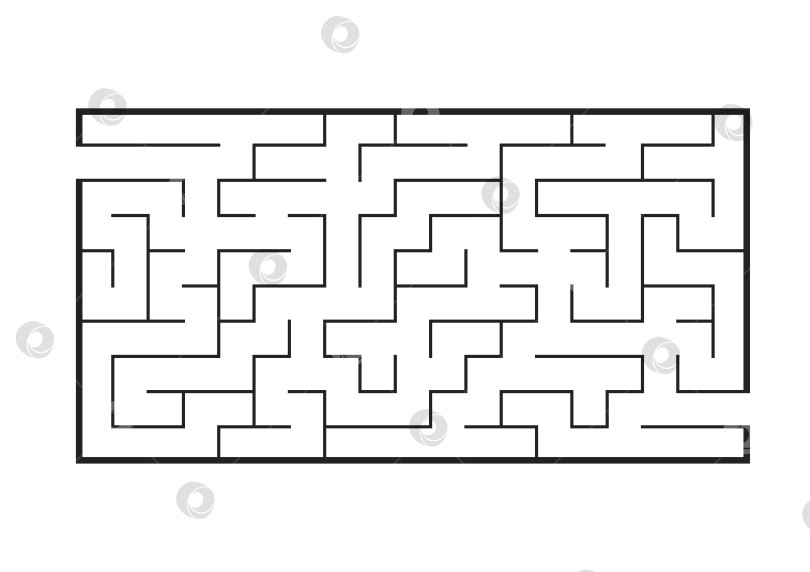Скачать Черный прямоугольный лабиринт. Игра для детей. Головоломка для детей. Головоломка-лабиринт. Плоская векторная иллюстрация, изолированная на белом фоне. фотосток Ozero