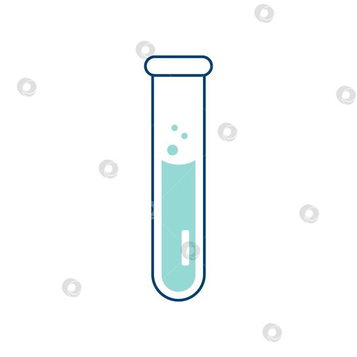 Скачать Химическая пробирка. Лабораторная посуда для анализа, научных исследований. Химическая реакция. Иллюстрации на тему химии, биологии, биотехнологии. фотосток Ozero