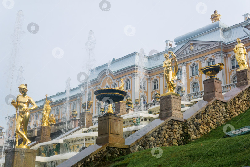 Скачать скульптуры в фонтанах дворцового парка Петергоф, Санкт-Петербург фотосток Ozero