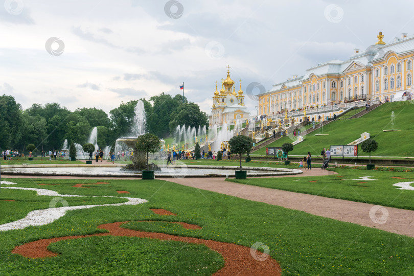 Скачать вид на дворцовый парк Петергоф, Санкт-Петербург фотосток Ozero