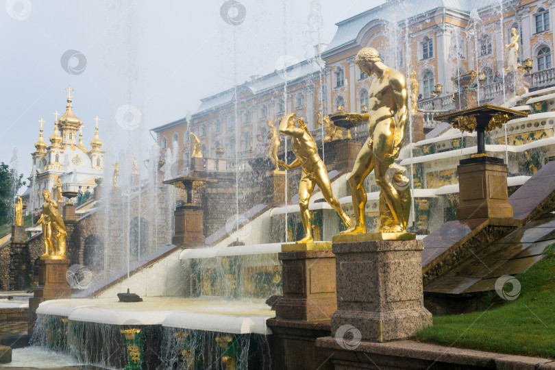 Скачать скульптуры в фонтанах дворцового парка Петергоф, Санкт-Петербург фотосток Ozero